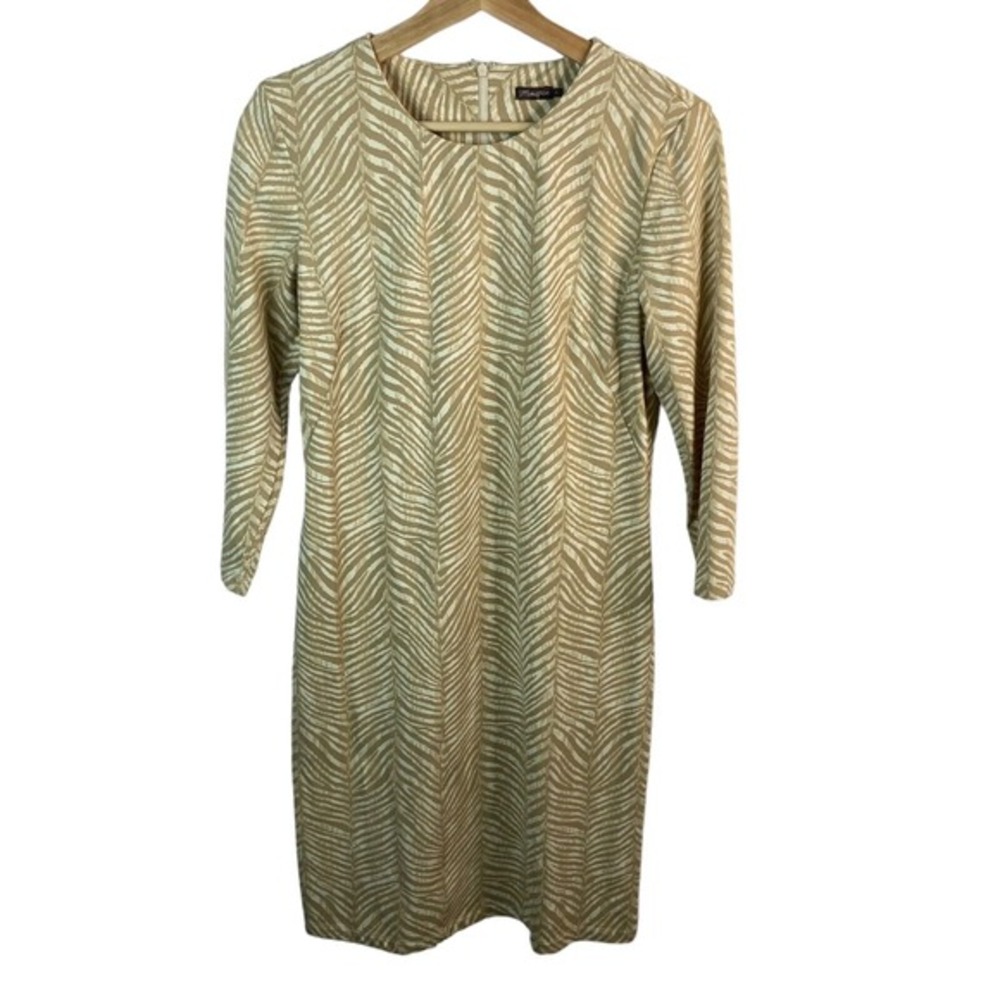 J. McLaughlin Size S Catalina Cloth Knit Sheath Dress Nylon Stretch Camel Tan